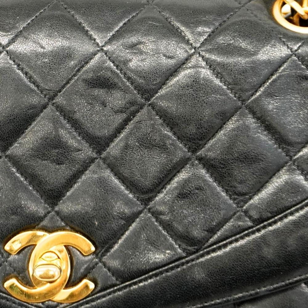 Black Leather Chanel Shoulder Bag