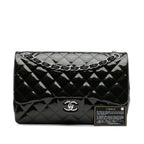 Black Leather Chanel Flap Bag