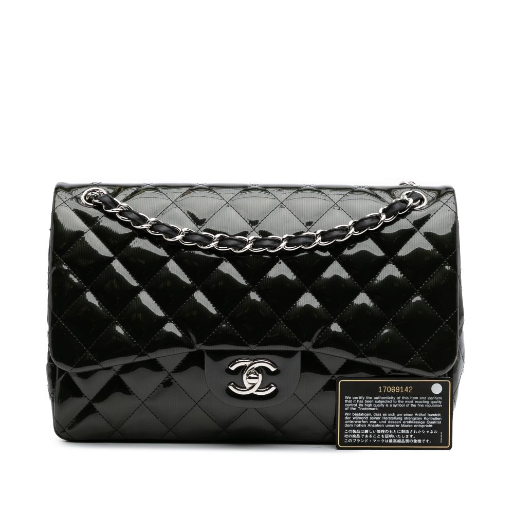Black Leather Chanel Flap Bag