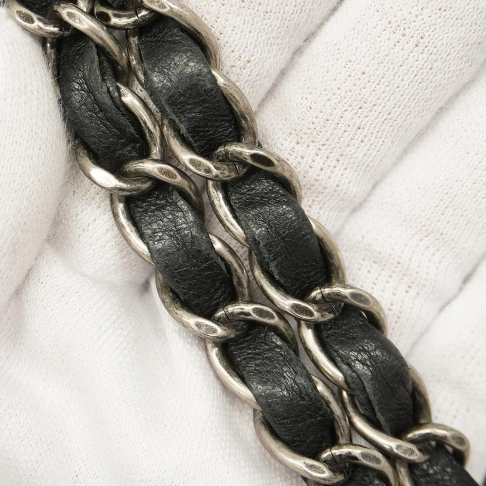 Black Leather Chanel Shoulder Bag