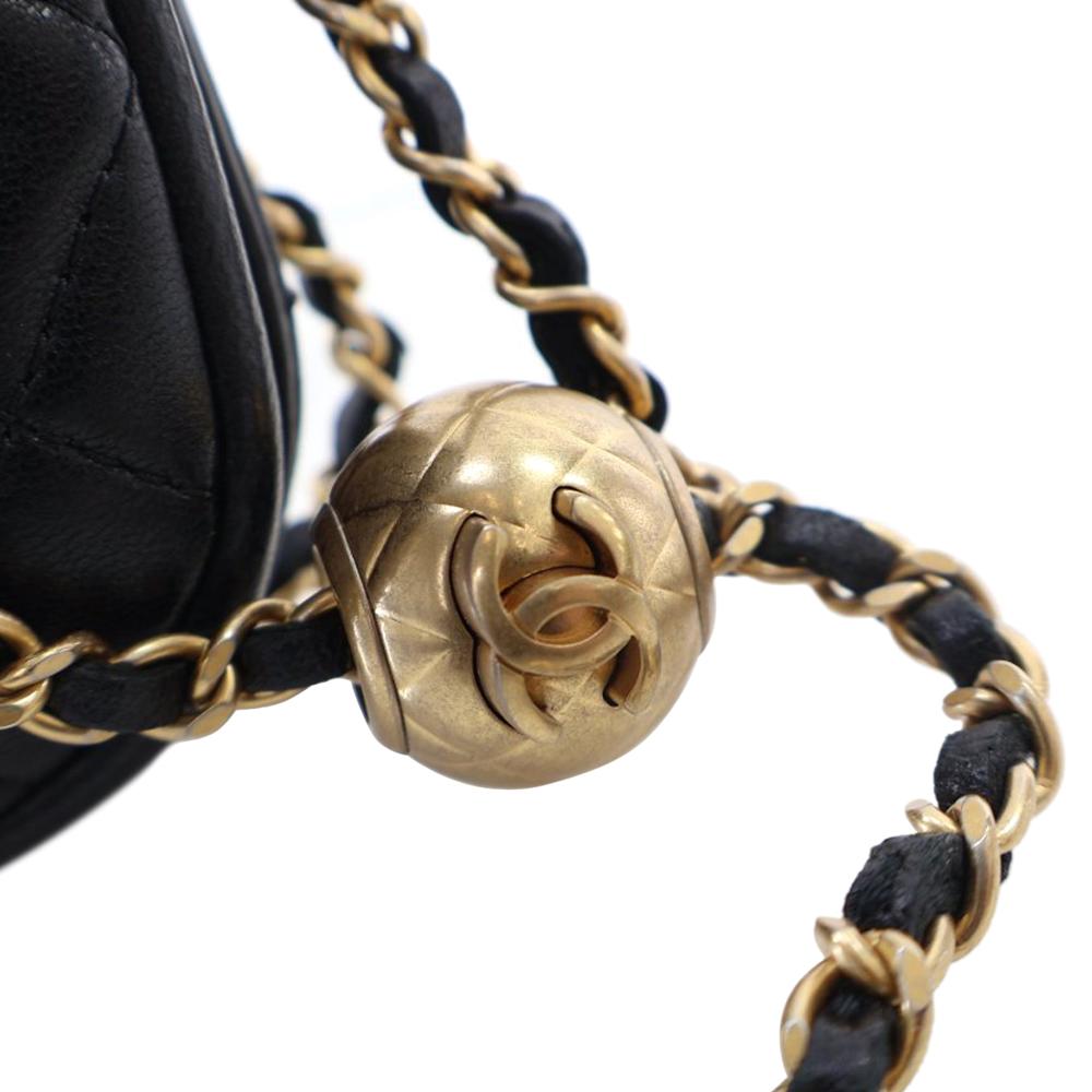 Black Leather Chanel Flap Bag