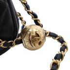 Black Leather Chanel Flap Bag