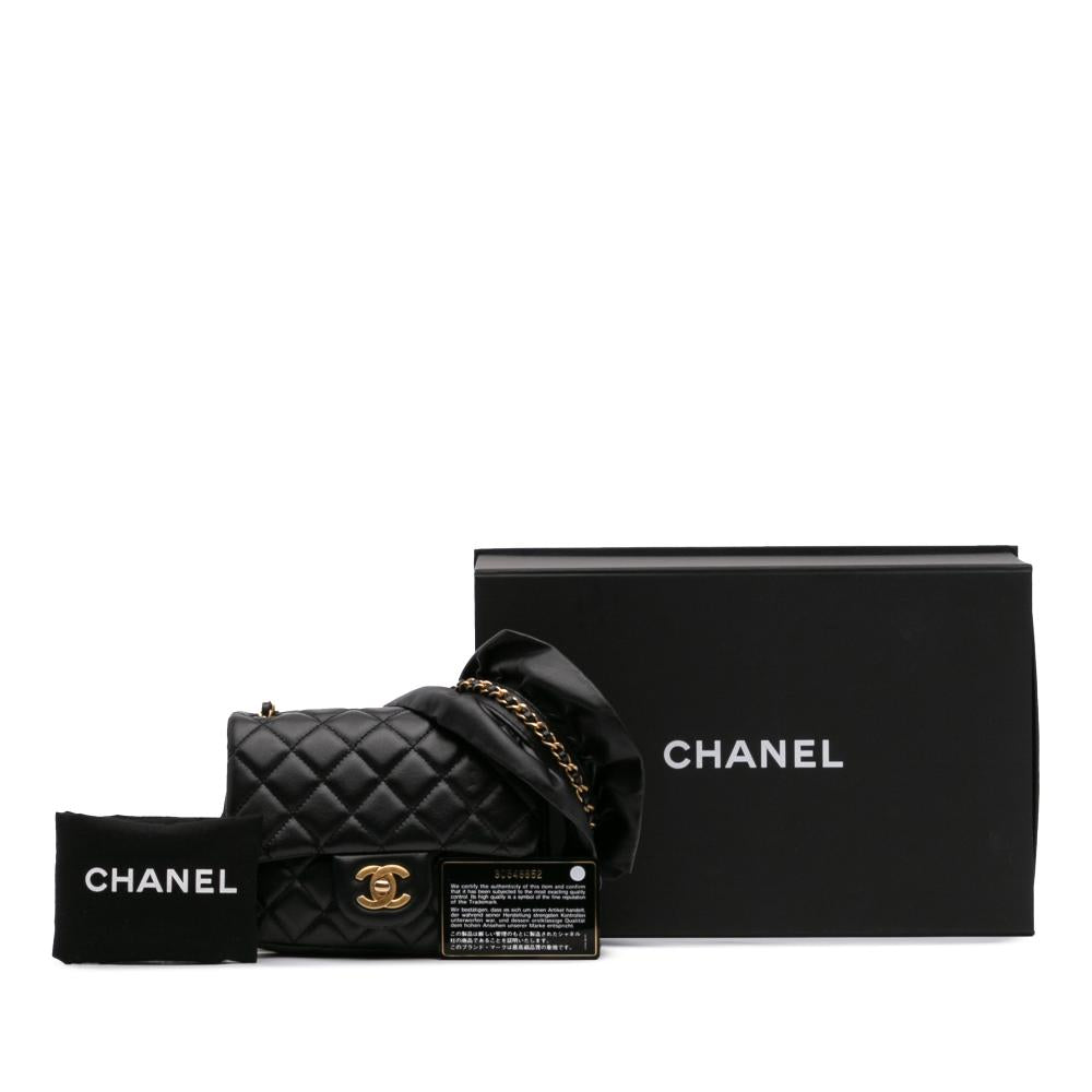 Black Leather Chanel Flap Bag