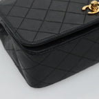 Black Leather Chanel Shoulder Bag