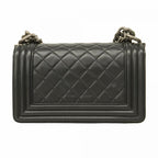 Black Leather Chanel Shoulder Bag