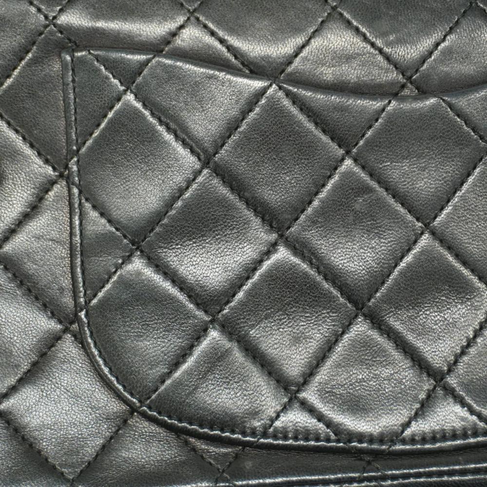 Black Leather Chanel Flap Bag