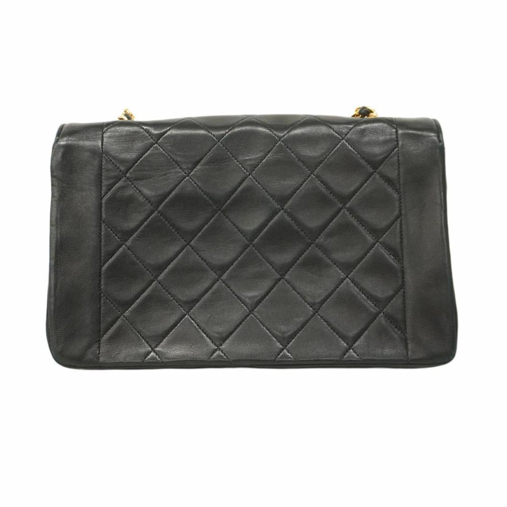 Black Leather Chanel Shoulder Bag