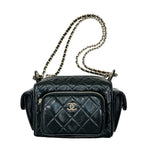 Black Leather Chanel Shoulder Bag