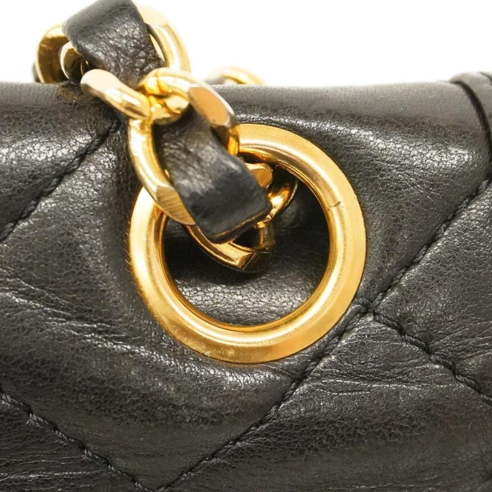 Black Leather Chanel Flap Bag