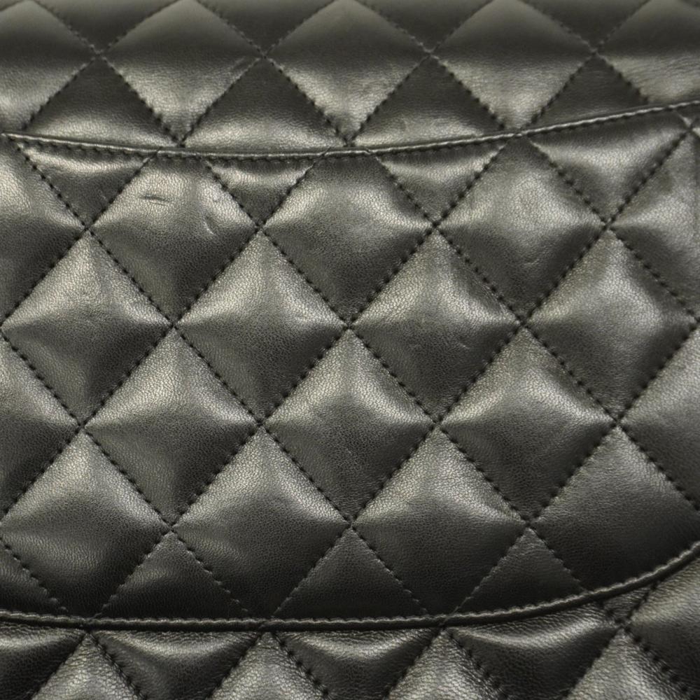 Black Leather Chanel Flap Bag
