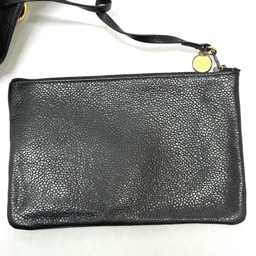 Black Leather Chanel Shoulder Bag