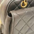 Black Leather Chanel Shoulder Bag