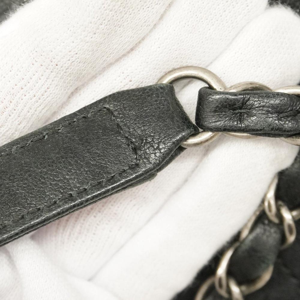 Black Leather Chanel Shoulder Bag
