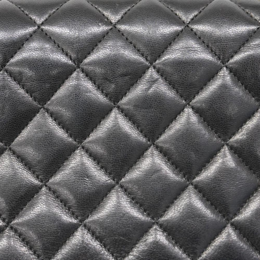 Black Leather Chanel Shoulder Bag