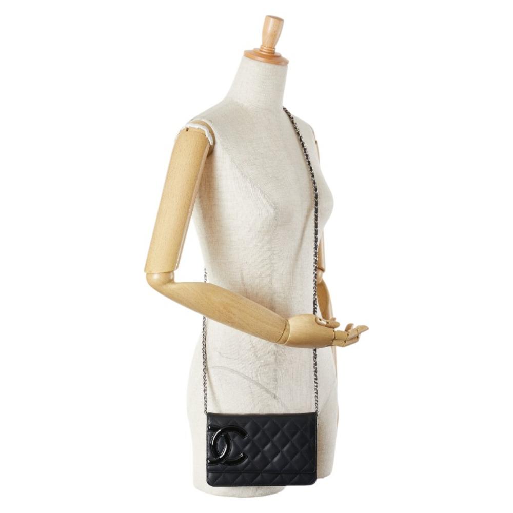 Black Leather Chanel Crossbody Bag