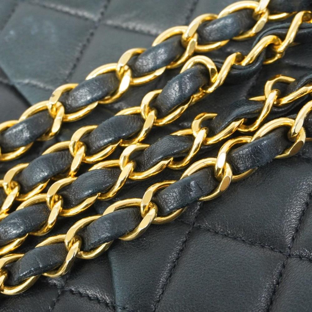 Black Leather Chanel Flap Bag