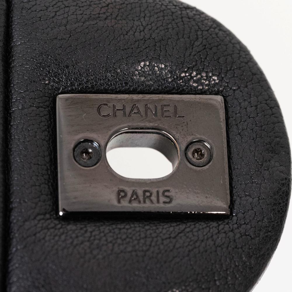 Black Leather Chanel Shoulder Bag