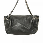 Black Leather Chanel Shoulder Bag