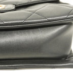 Black Leather Chanel Shoulder Bag