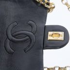 Black Leather Chanel Crossbody Bag