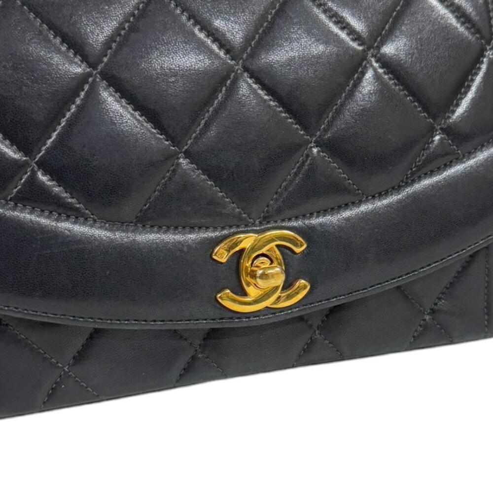 Black Leather Chanel Shoulder Bag