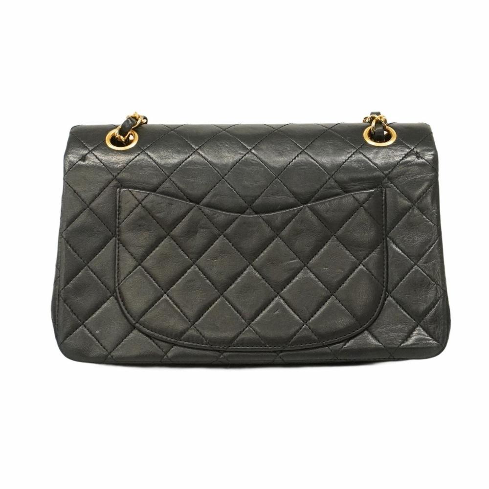 Black Leather Chanel Flap Bag