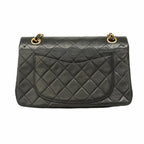Black Leather Chanel Flap Bag