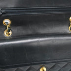 Black Leather Chanel Flap Bag