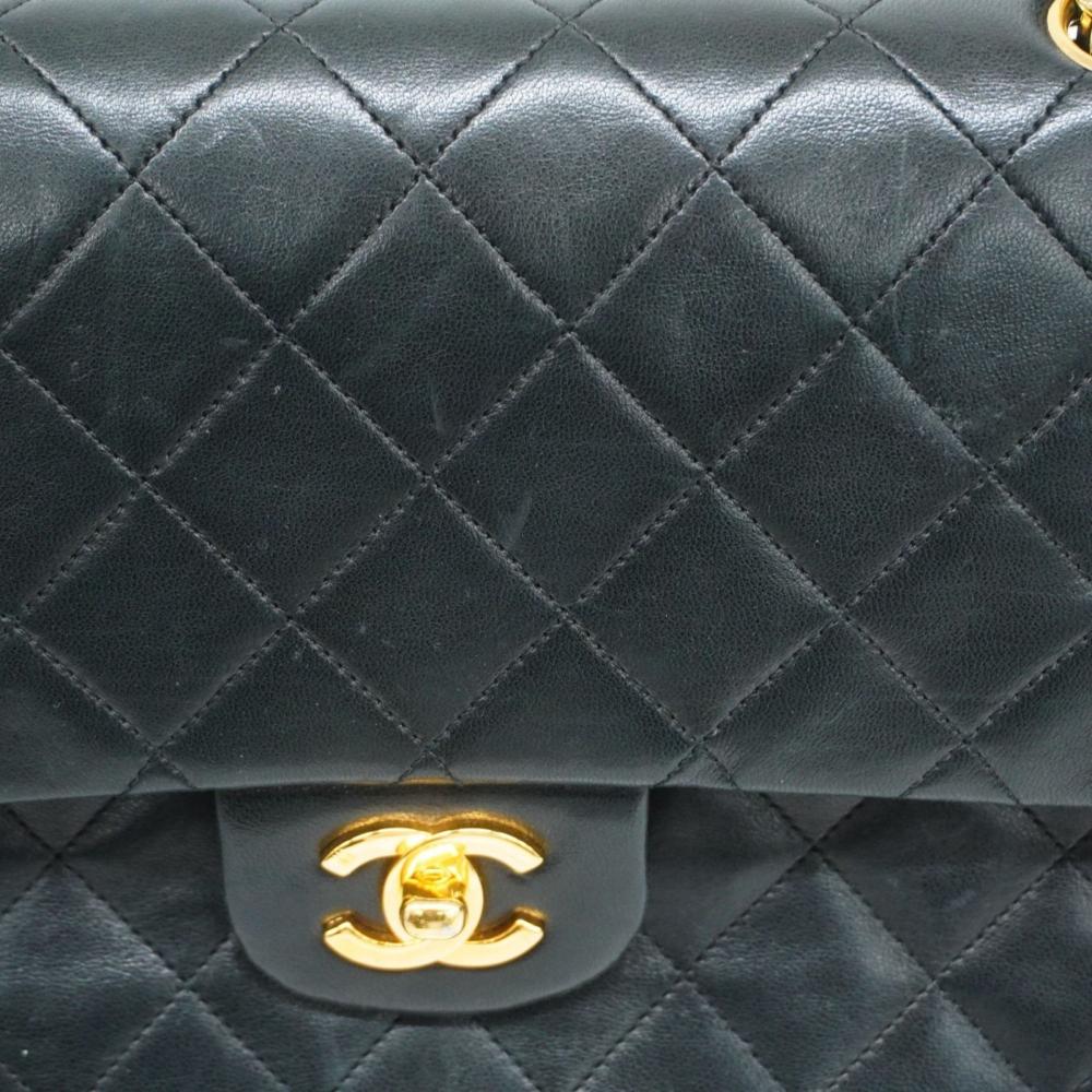 Black Leather Chanel Flap Bag