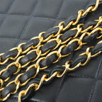 Black Leather Chanel Shoulder Bag