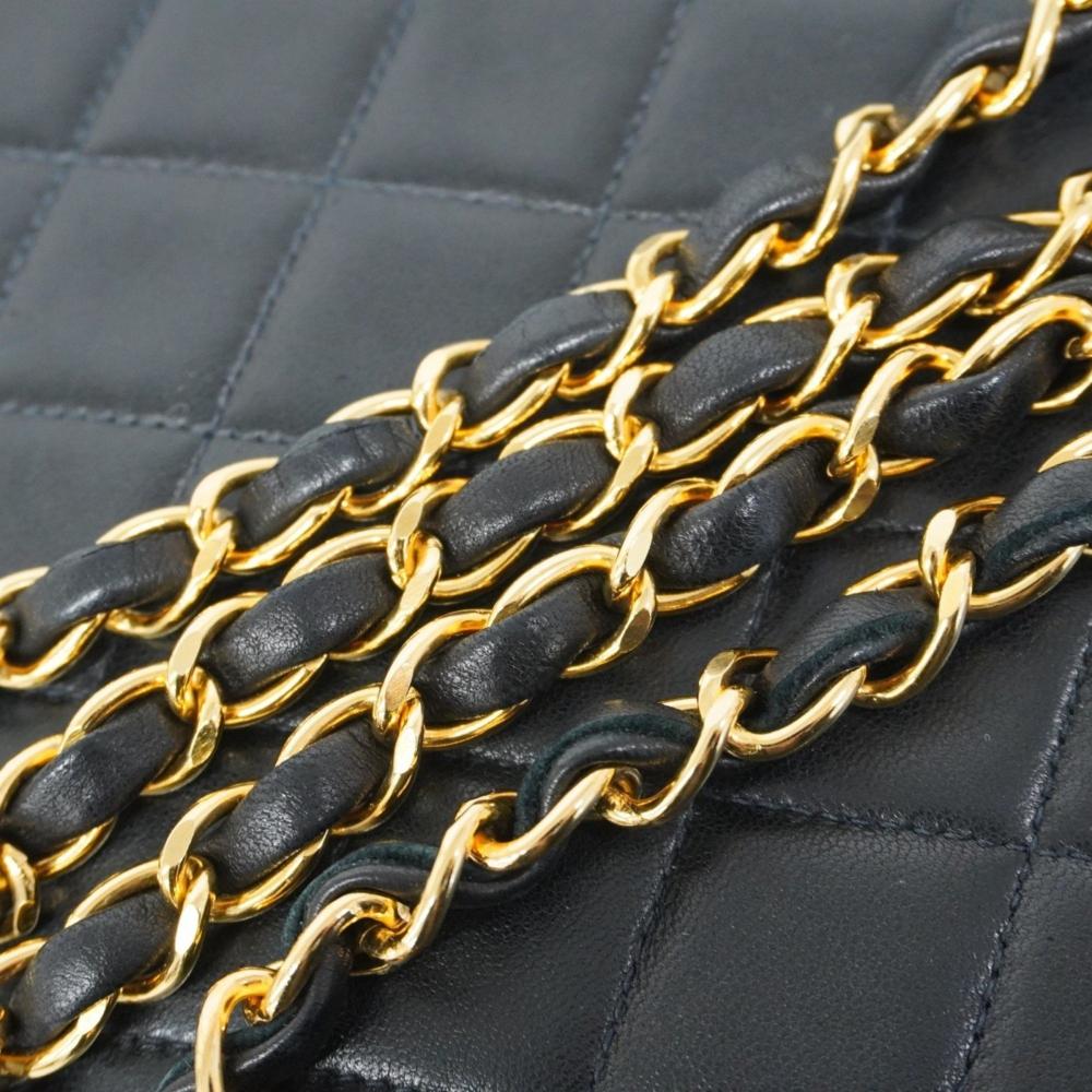 Black Leather Chanel Shoulder Bag
