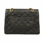 Black Leather Chanel Flap Bag