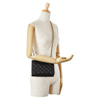 Black Leather Chanel Crossbody Bag