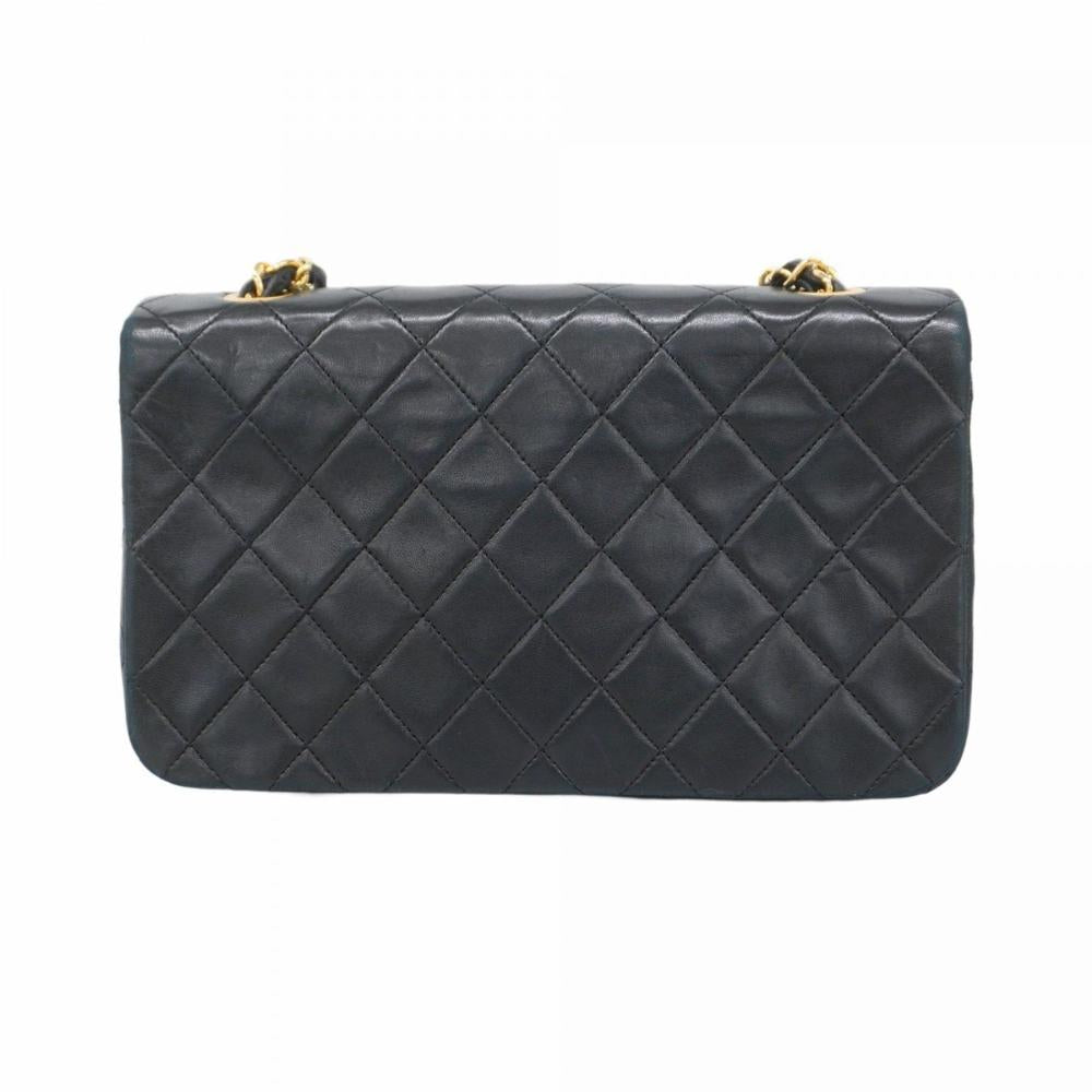 Black Leather Chanel Shoulder Bag