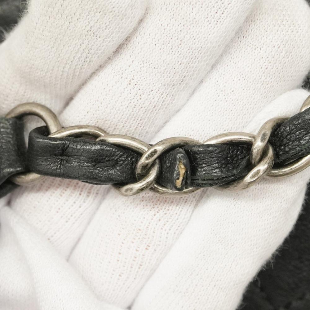 Black Leather Chanel Shoulder Bag