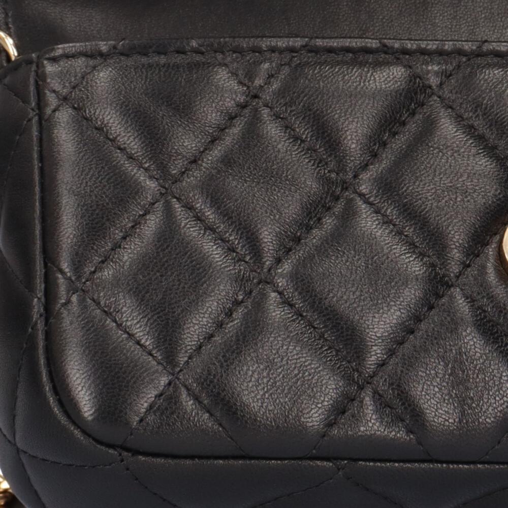 Black Leather Chanel Shoulder Bag