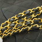 Black Leather Chanel Flap Bag