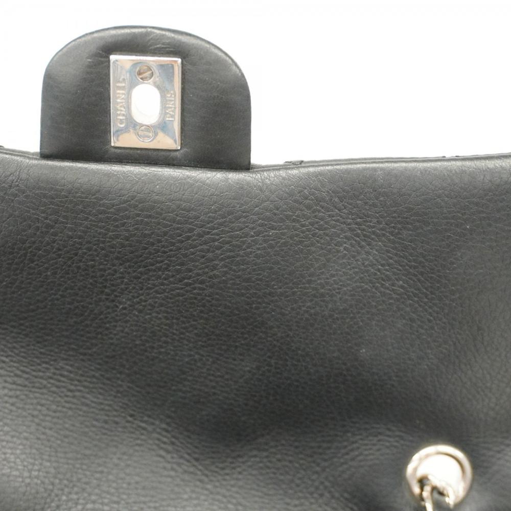 Black Leather Chanel Shoulder Bag