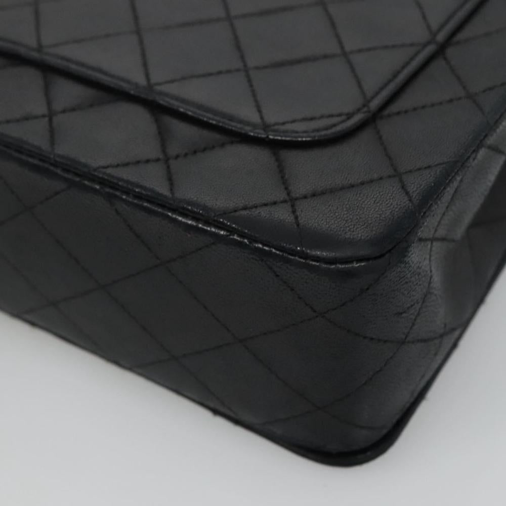 Black Leather Chanel Shoulder Bag