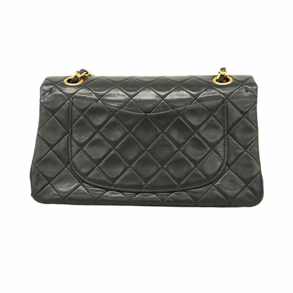 Black Leather Chanel Flap Bag