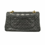Black Leather Chanel Flap Bag