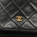 Black Leather Chanel Shoulder Bag