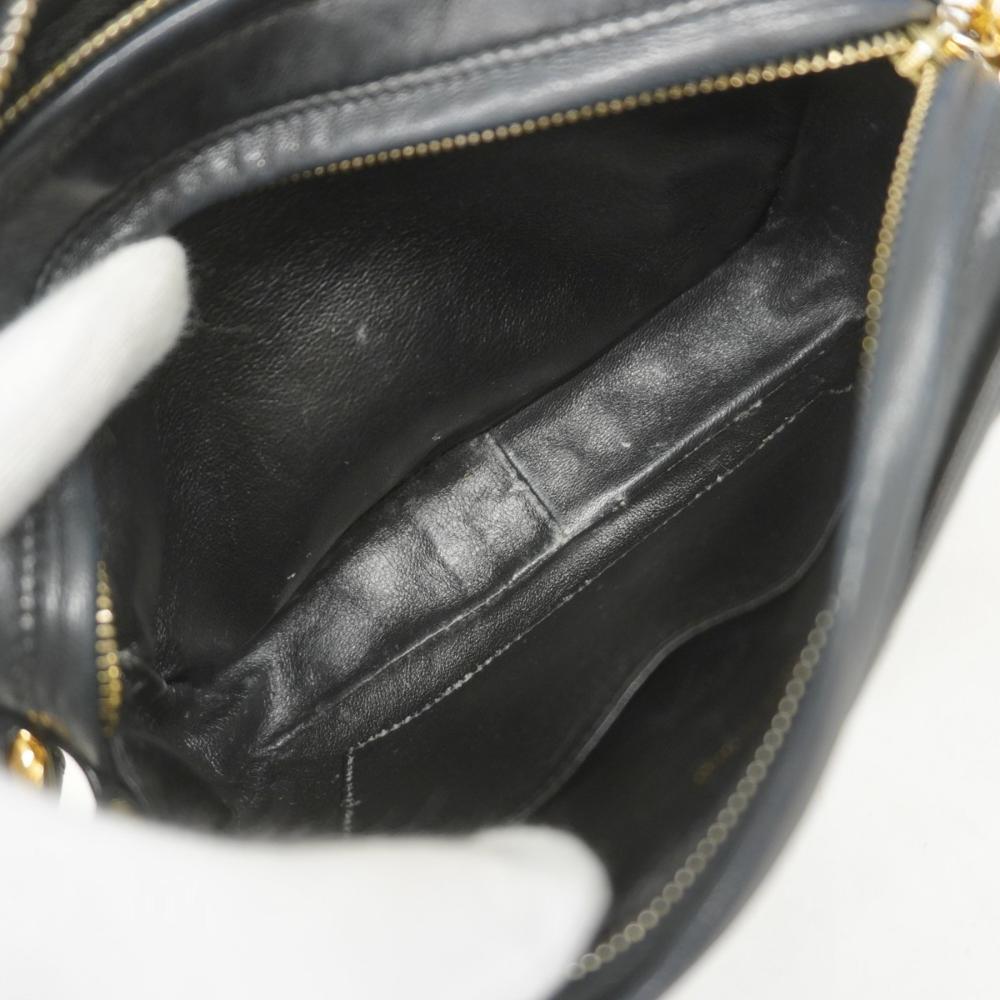 Black Leather Chanel Shoulder Bag
