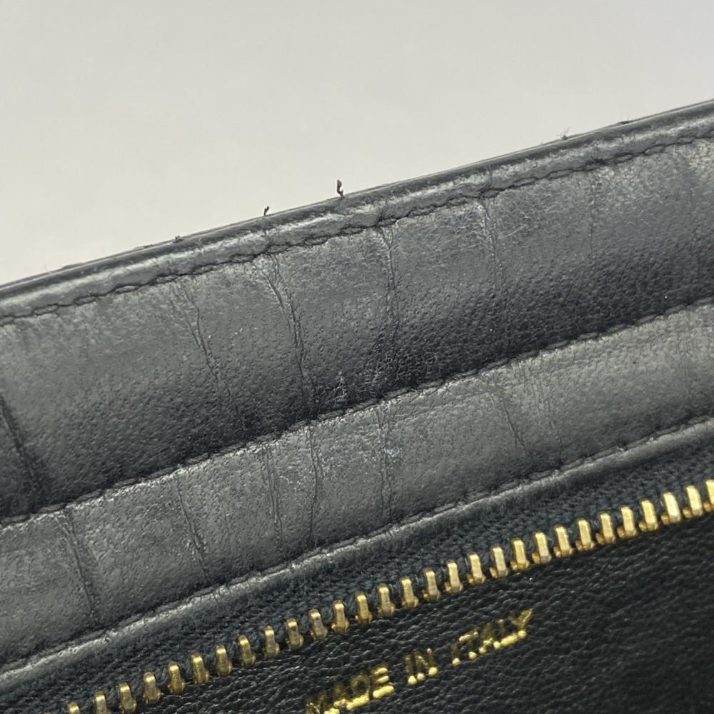 Black Leather Chanel Shoulder Bag