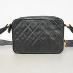 Black Leather Chanel Shoulder Bag