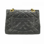 Black Leather Chanel Flap Bag