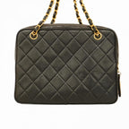 Black Leather Chanel Shoulder Bag