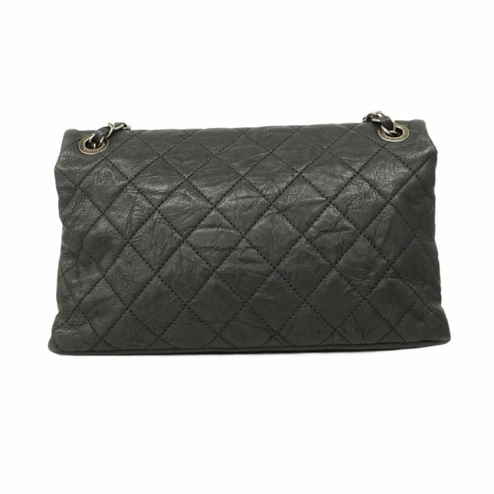 Black Leather Chanel Shoulder Bag