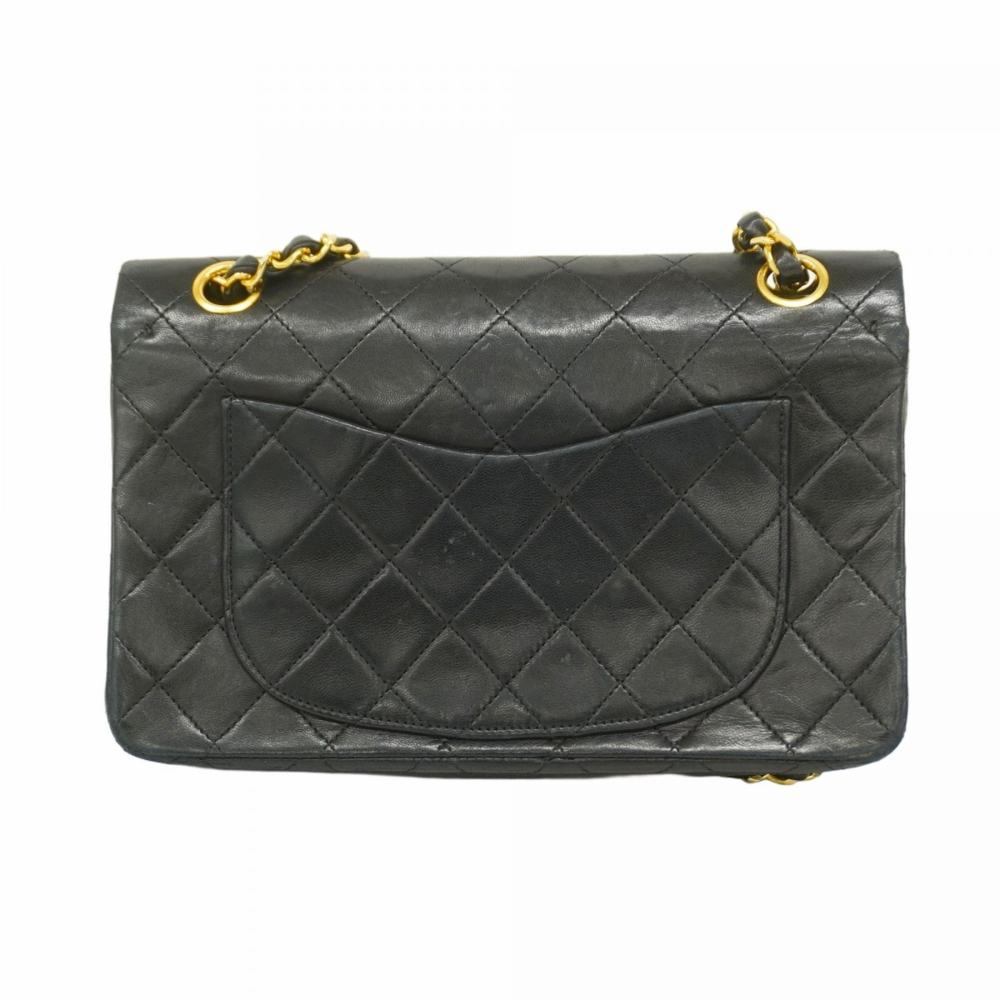 Black Leather Chanel Flap Bag