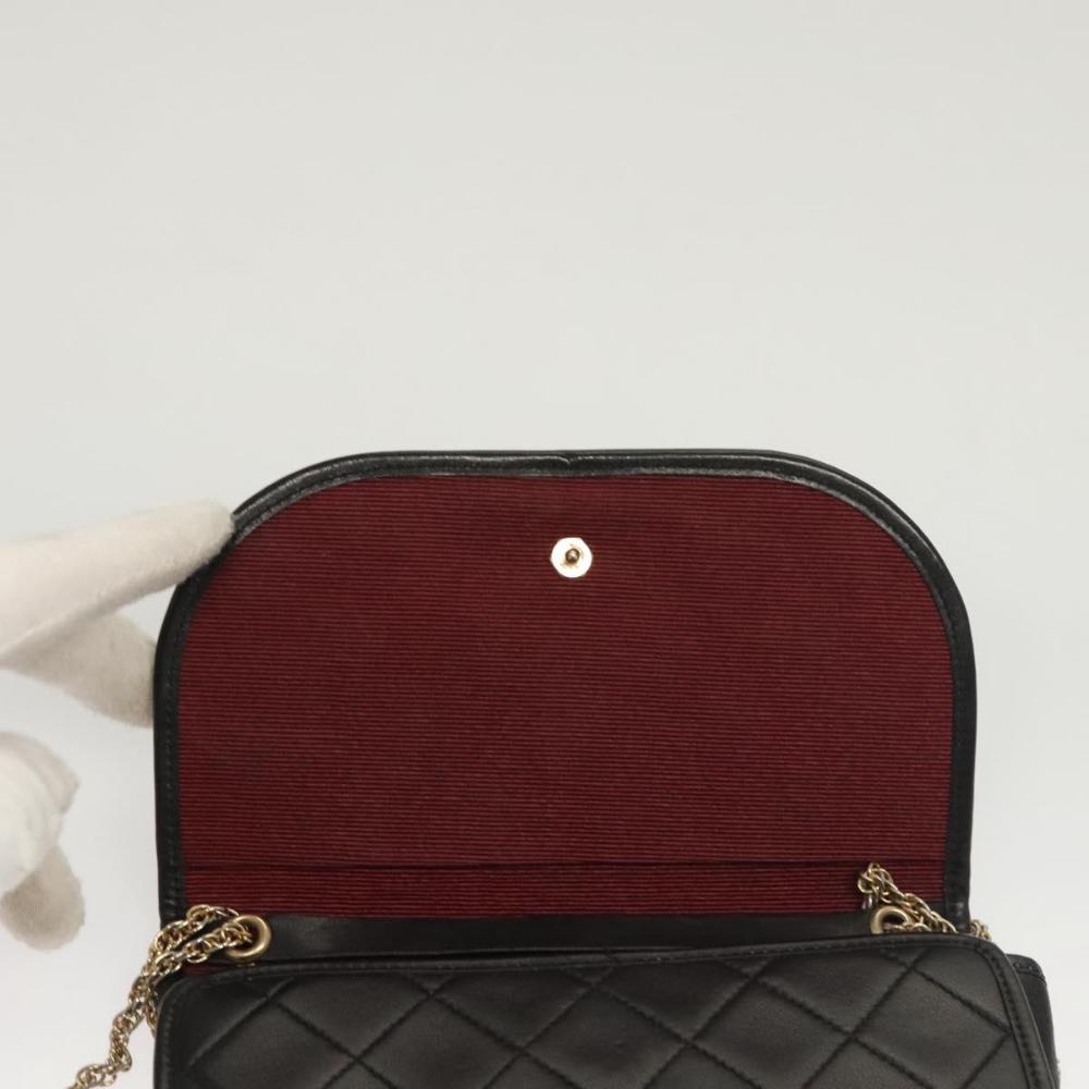 Black Leather Chanel Shoulder Bag